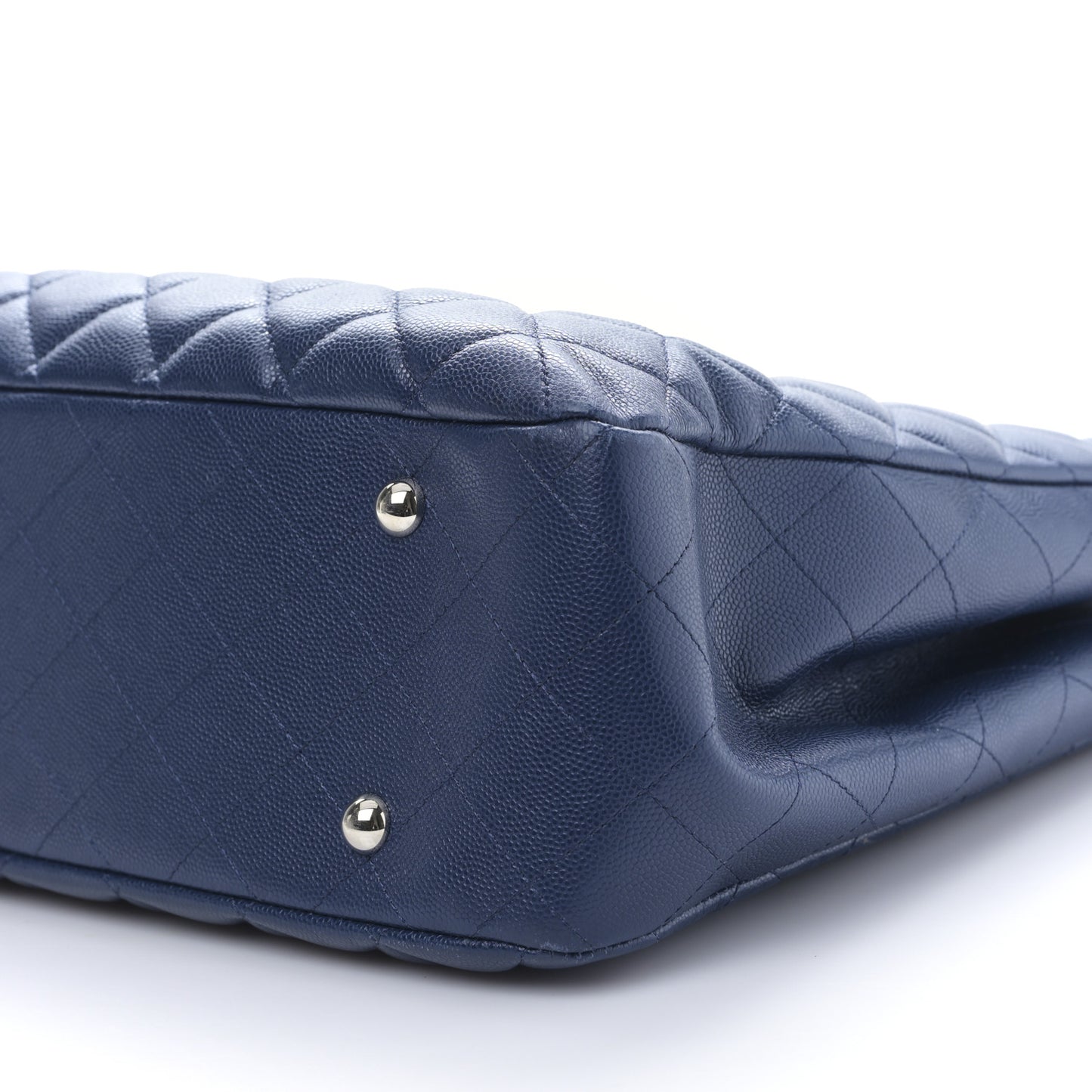 Caviar Quilted Large Classic Shopping Tote Blue