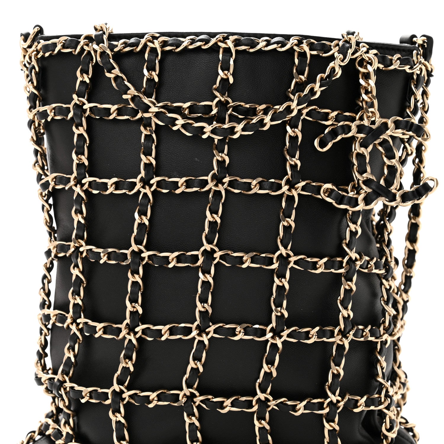 Chanel Lambskin Shopping Chain Tote Black 8 of 12