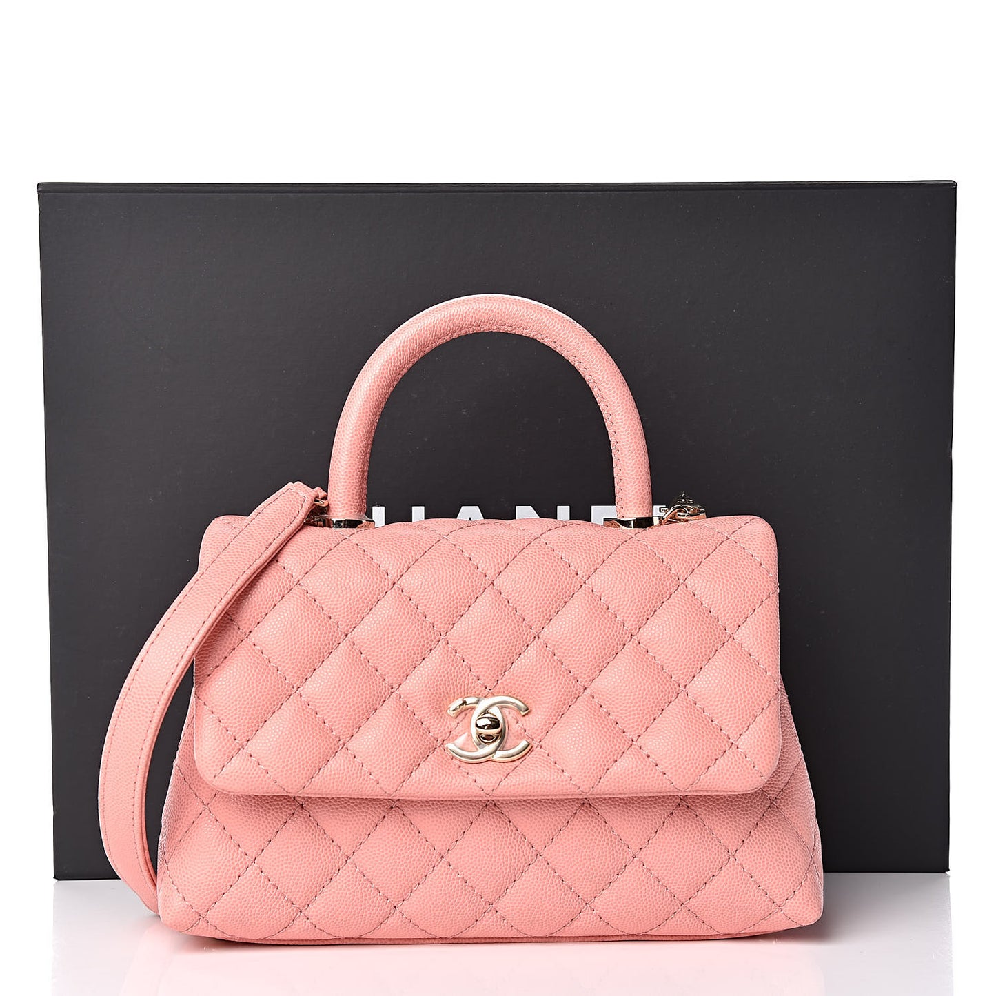 Caviar Quilted Mini Coco Handle Flap Pink