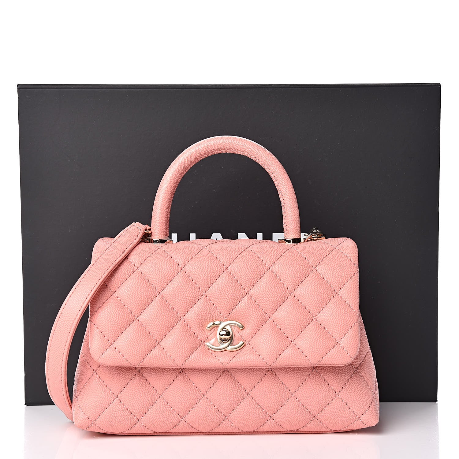 Chanel Caviar Quilted Mini Coco Handle Flap Pink 10 of 10
