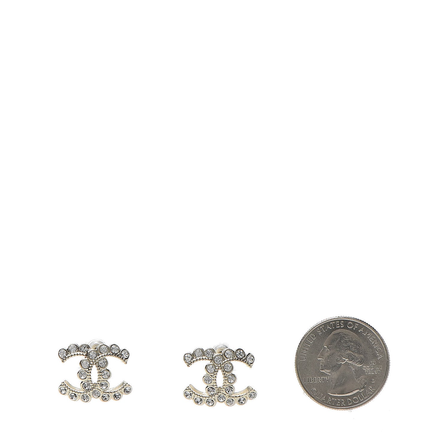 Crystal CC Earrings Light Gold