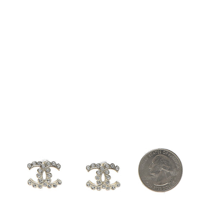Chanel Crystal CC Earrings Light Gold 2 of 5