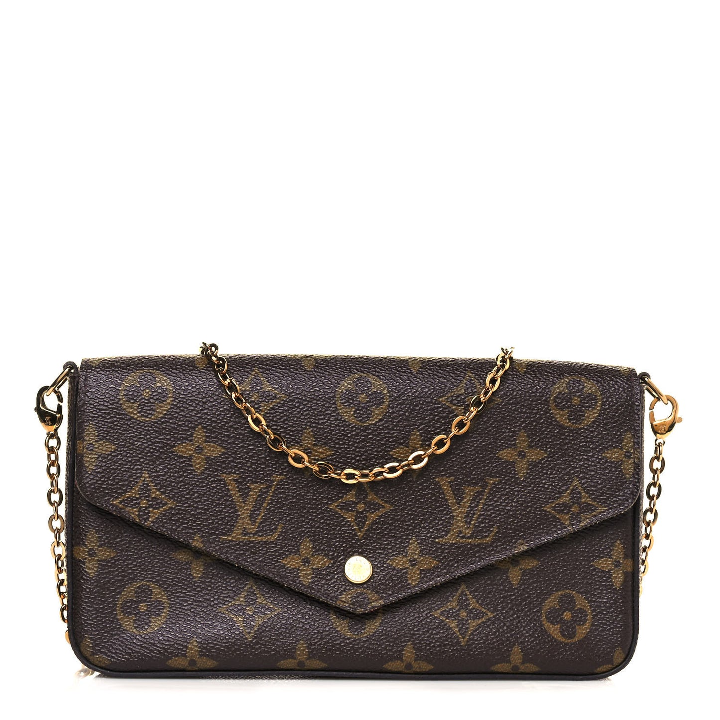 Monogram Pochette Felicie Chain Wallet Fuchsia