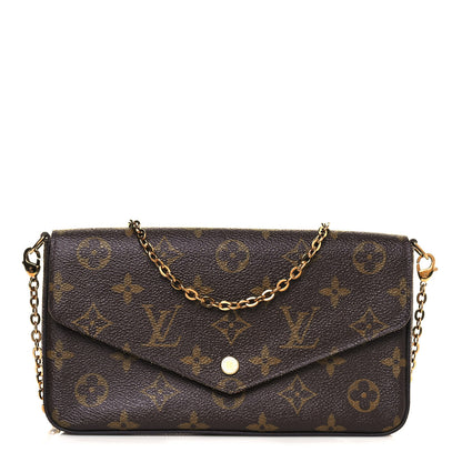 Louis Vuitton Monogram Pochette Felicie Chain Wallet Fuchsia 3 of 14
