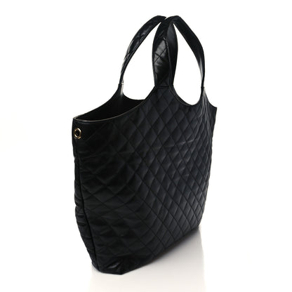Saint Laurent Lambskin Quilted Maxi Icare Shopping Tote Black 4 of 7