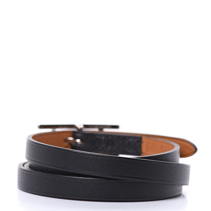 Hermes Chamonix Hapi 3MM Triple Tour Wrap Bracelet Black 3 of 6