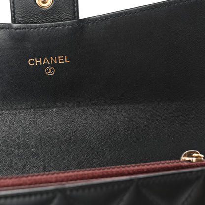 Chanel Lambskin Quilted Large Flap Gusset Wallet Black 12 of 19