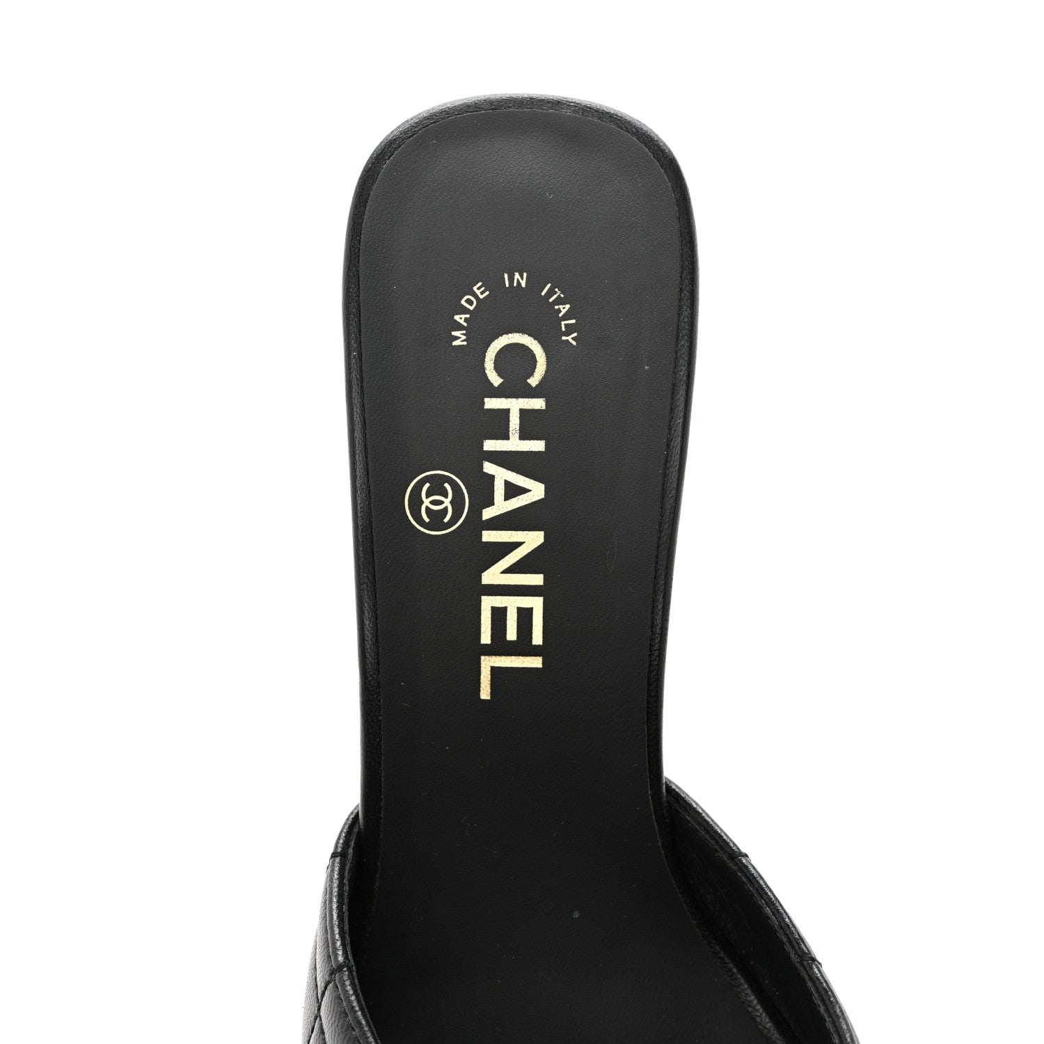 Chanel Lambskin Quilted CC Mules 38 Black 7 of 9