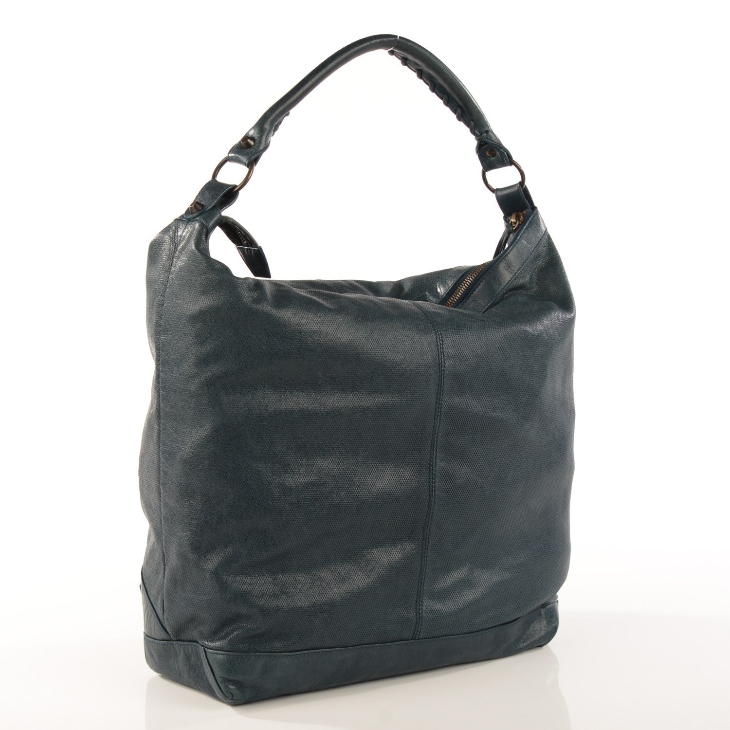 Balenciaga Agneau Canard Navy Perforated Classic Hardware Day Hobo 3 of 8