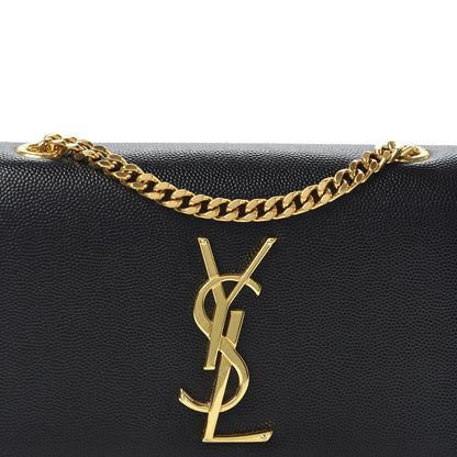Saint Laurent Grain De Poudre Small Monogram Kate Satchel Black 9 of 9