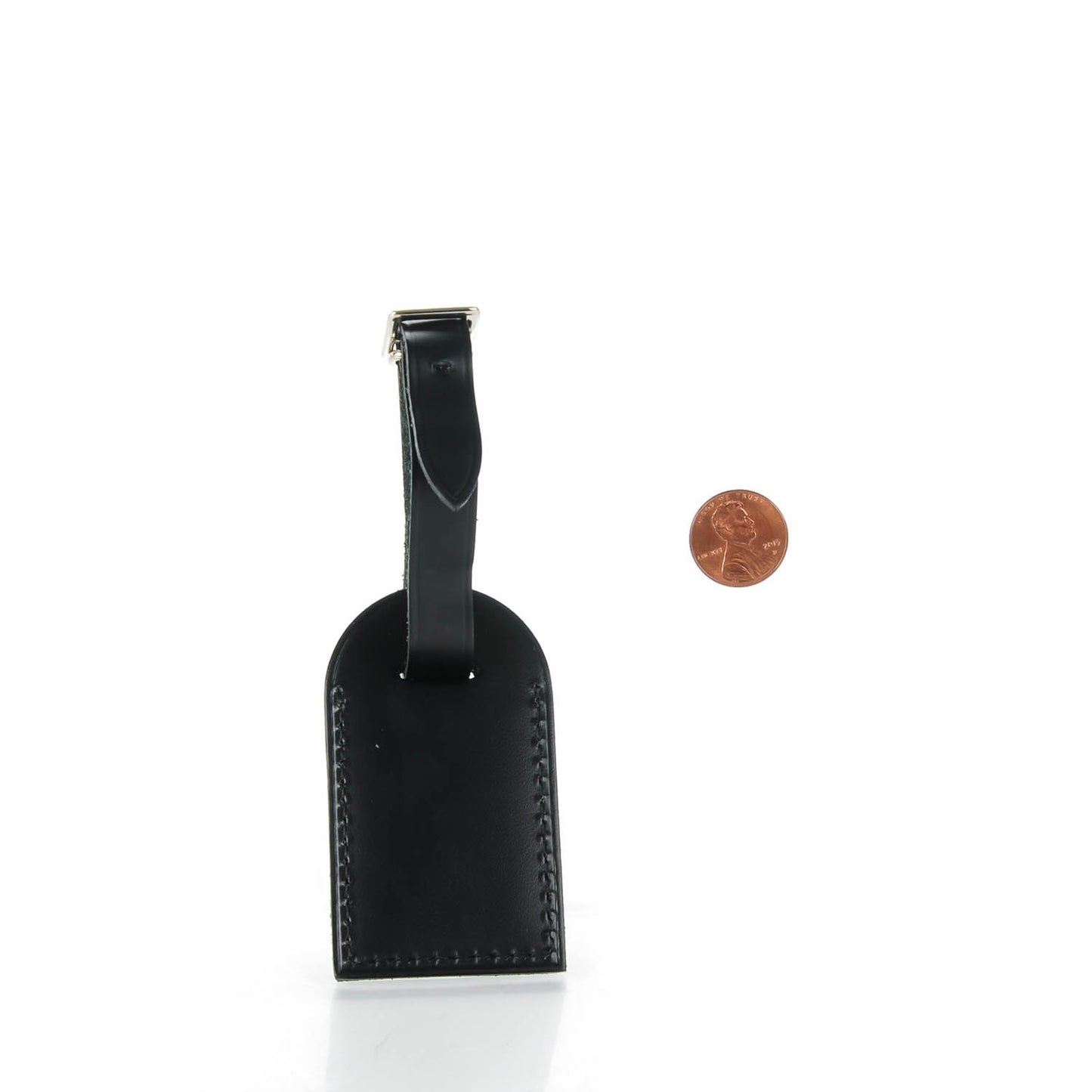 Calfskin Small Luggage Tag Black