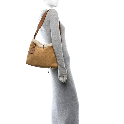 Louis Vuitton Suede Mahina CarryAll PM Beige 2 of 11