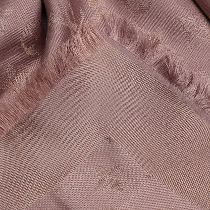 Louis Vuitton Silk Wool Monogram Shine Shawl Taupe 5 of 5