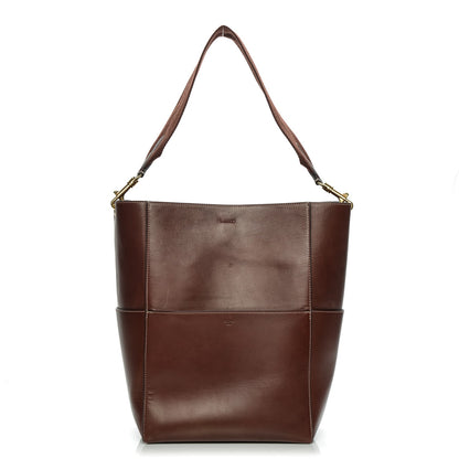 Celine Natural Calfskin Sangle Bucket Bag Burgundy 1 of 7
