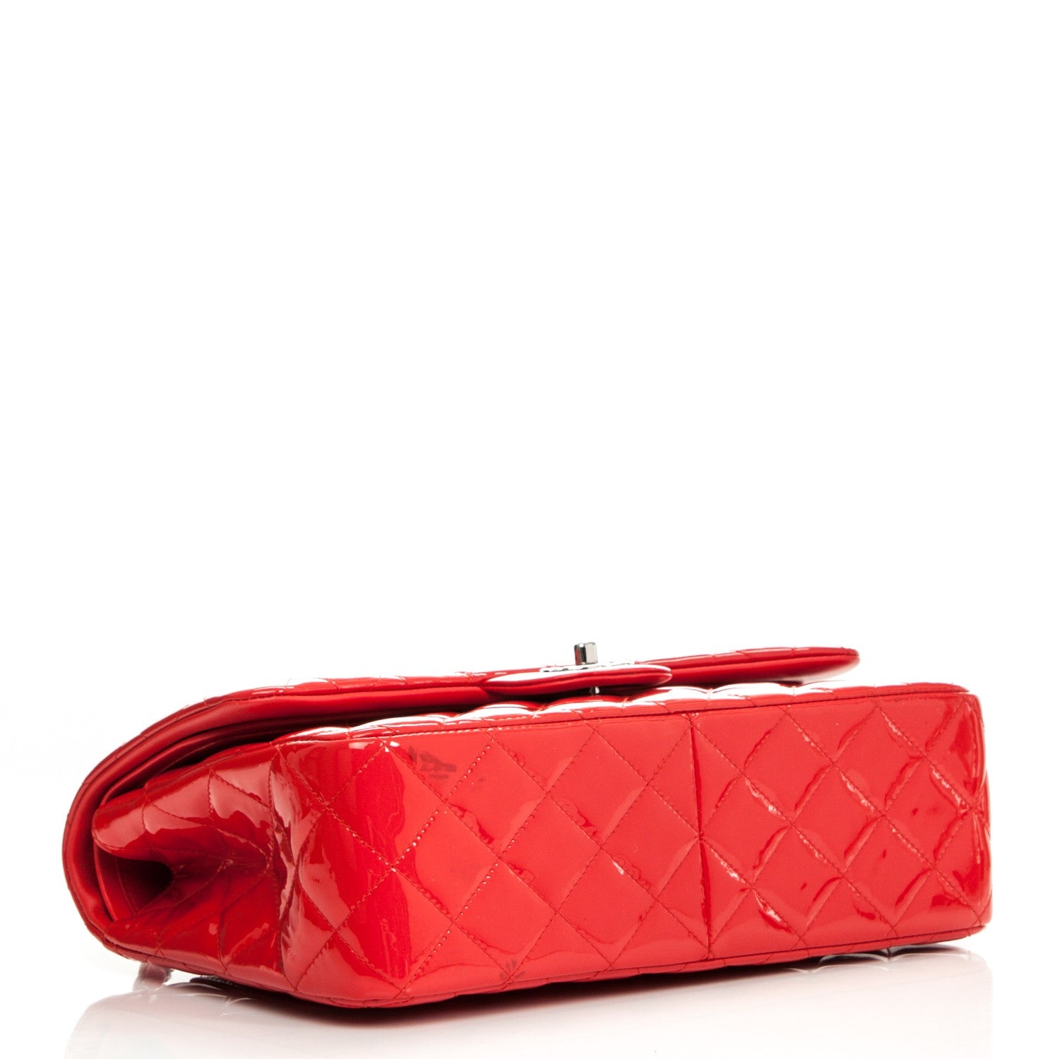 Chanel Patent Quilted Jumbo Double Flap Dark Red 4 of 12