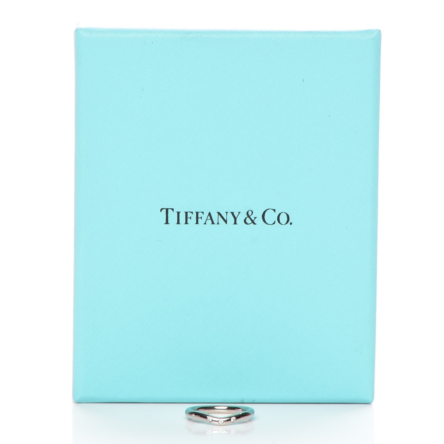 Tiffany 18K White Gold Diamond Elsa Peretti Wedding Band Ring 3 6 of 6
