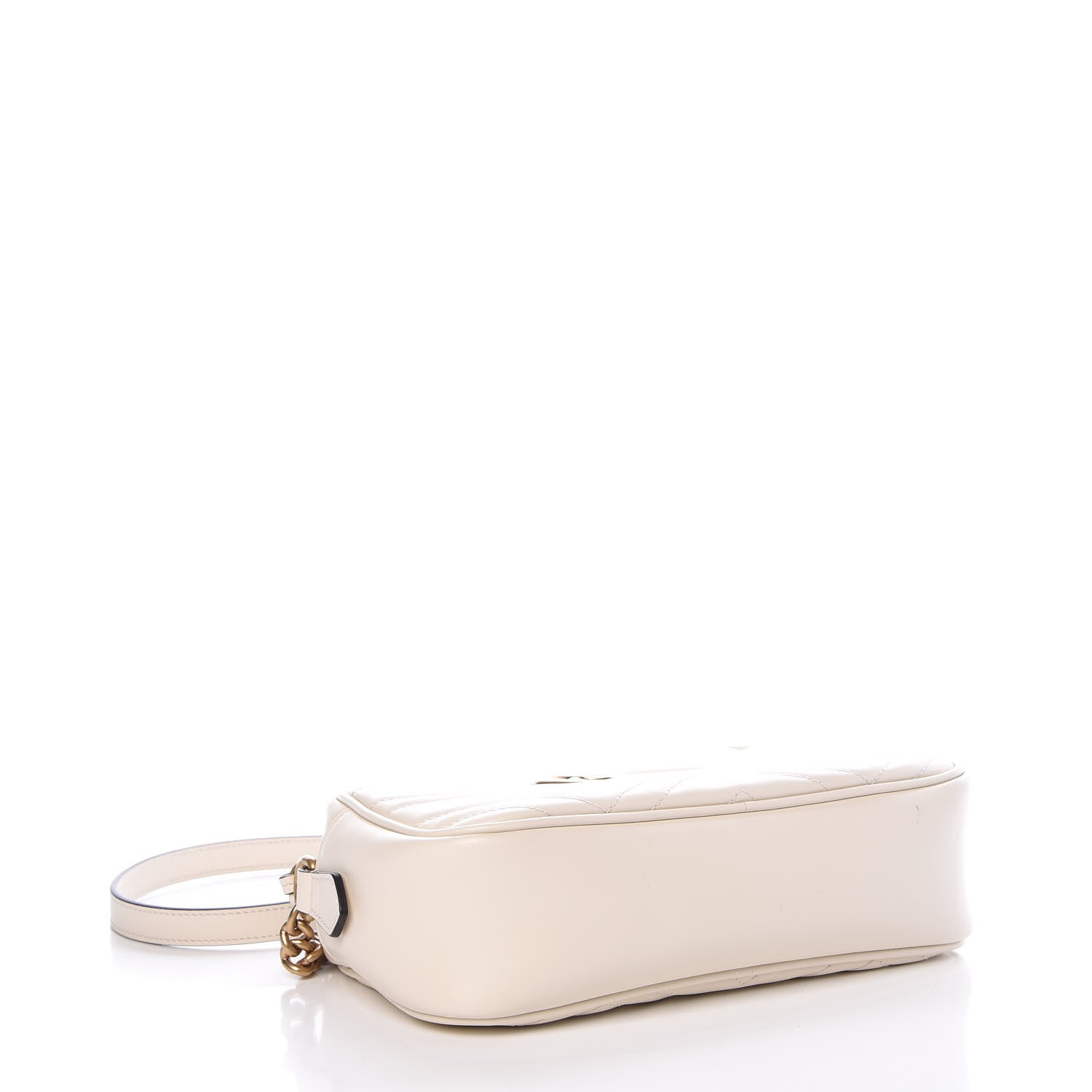 Gucci Calfskin Matelasse Small GG Marmont Chain Shoulder Bag White 4 of 8