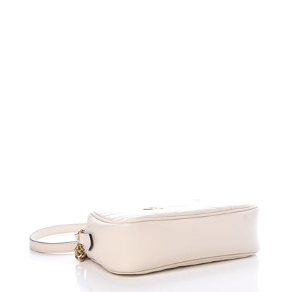 Gucci Calfskin Matelasse Small GG Marmont Chain Shoulder Bag White 4 of 8