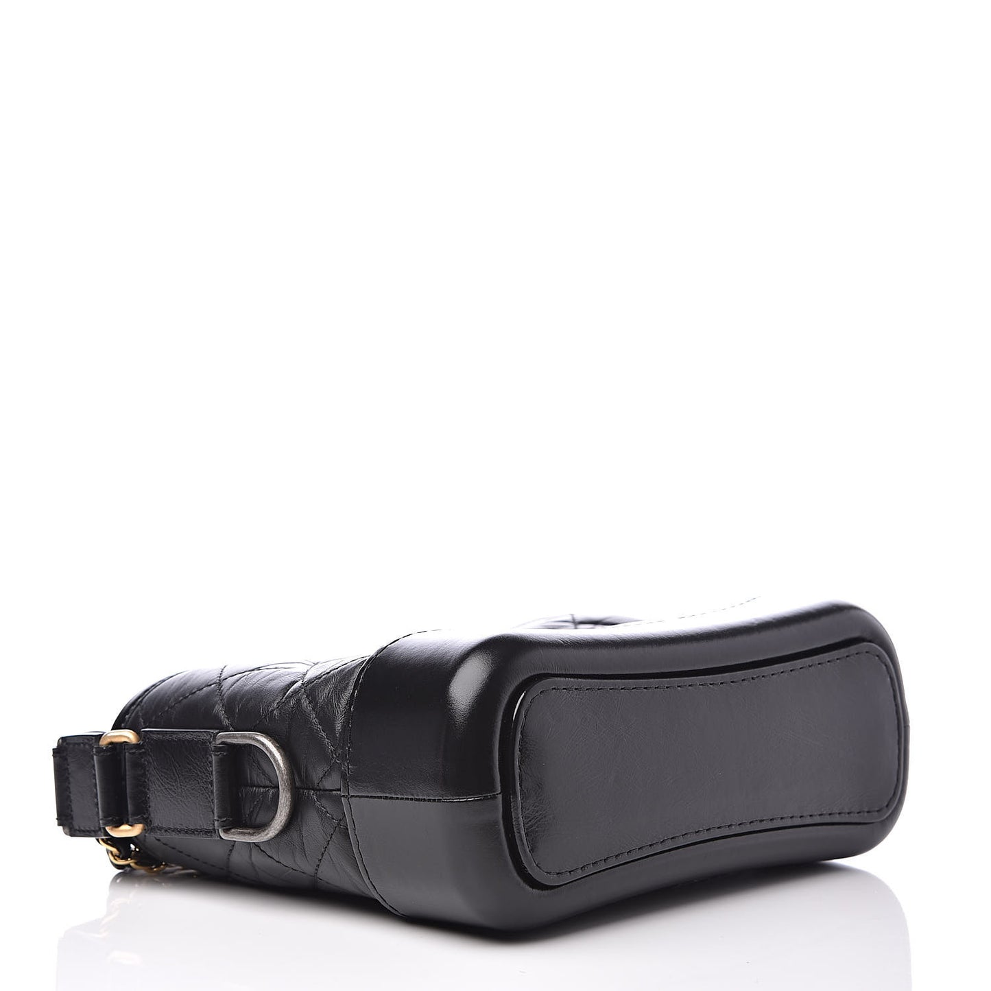 Aged Calfskin Quilted Small Gabrielle Hobo Black