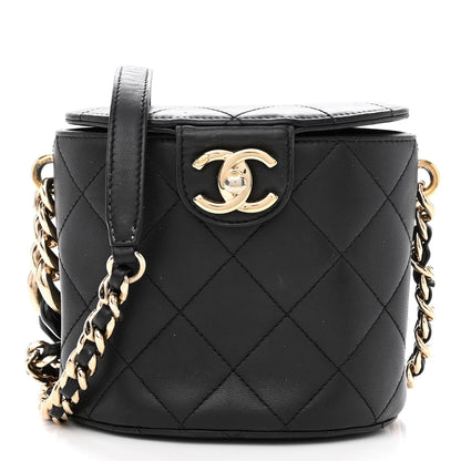 Chanel Lambskin Resin Elegant Chain Vanity Case Black 1 of 12