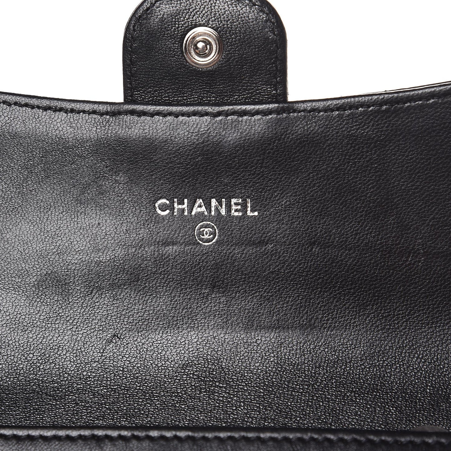 Lambskin Quilted Small Flap Wallet Black