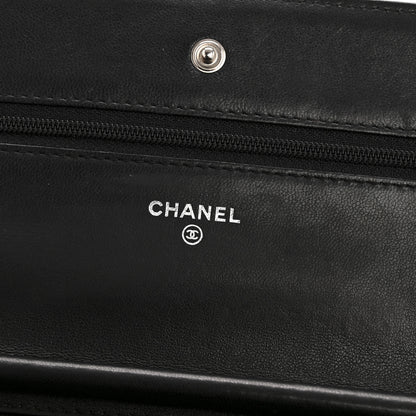 Chanel Lambskin Chevron Quilted Wallet On Chain WOC So Black 6 of 15