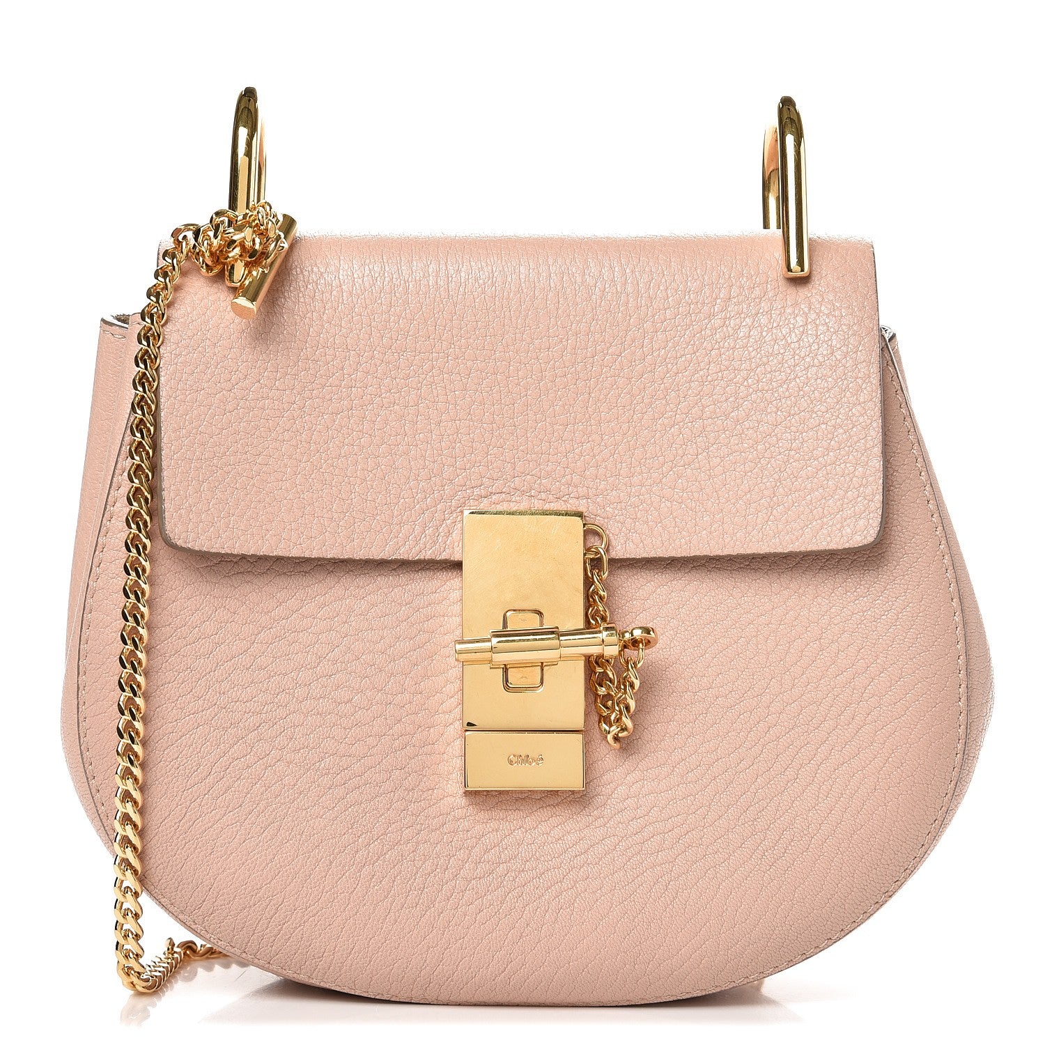 Chloe Grained Lambskin Mini Drew Shoulder Bag Cement Pink 1 of 9