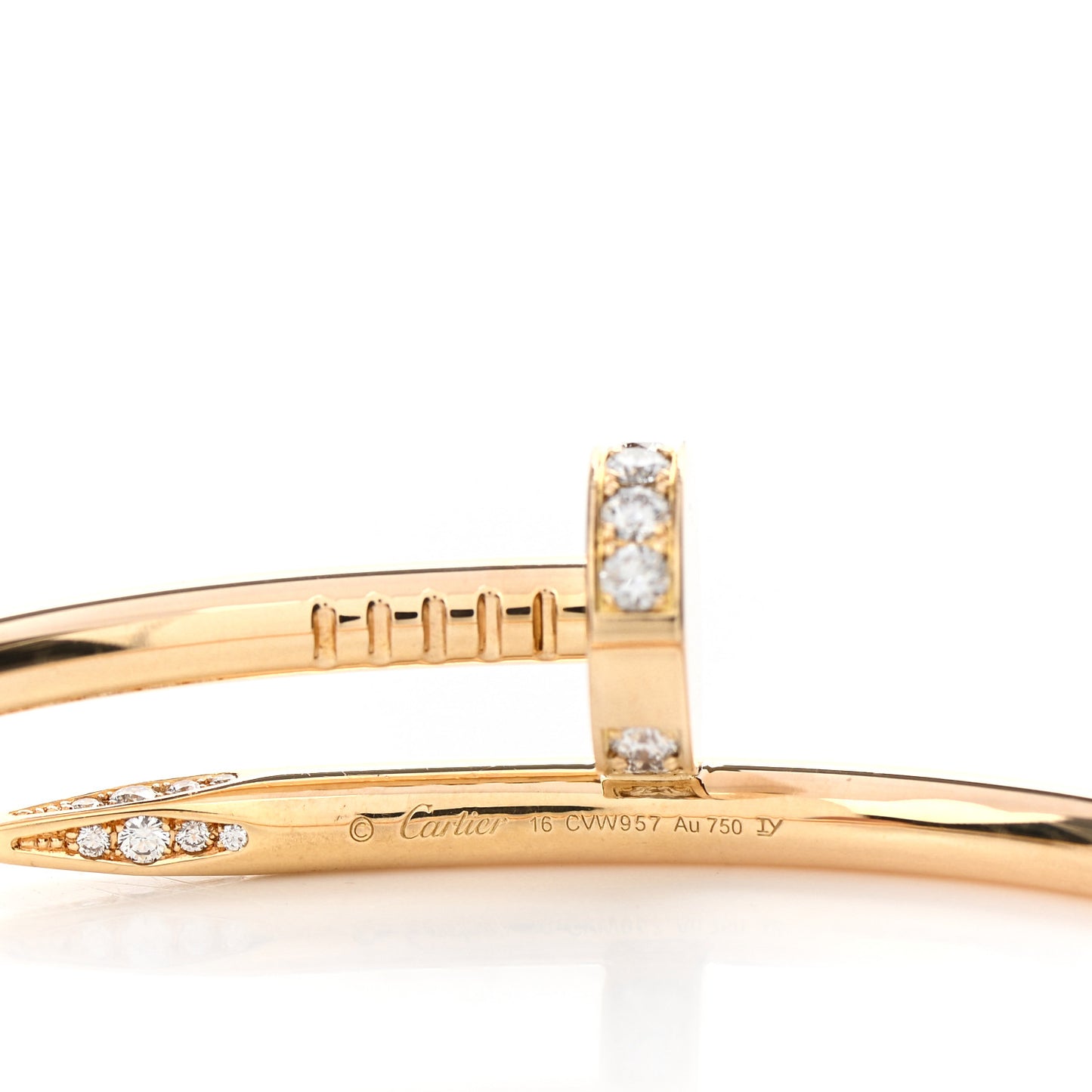 18K Yellow Gold Diamond Juste Un Clou Bracelet 16