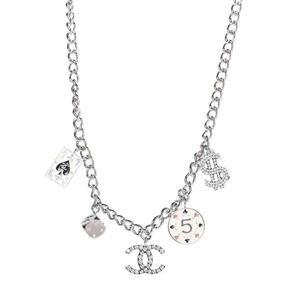 Chanel Crystal Wynn Exclusive Lucky Charm Necklace Silver 1 of 5