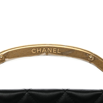 Chanel Calfskin Quilted Small Lady Handle Clutch With Chain Black 7 of 12