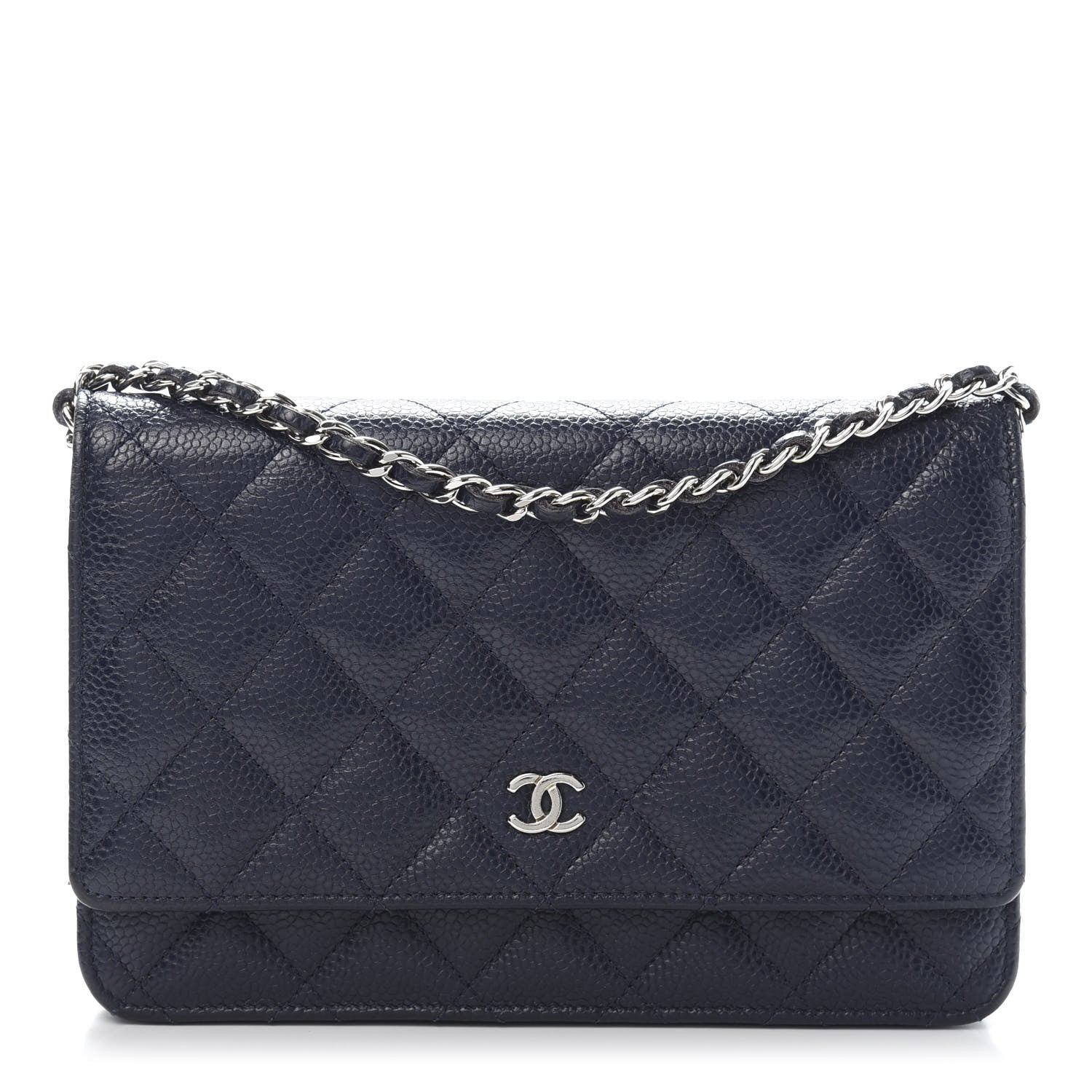 Chanel Caviar Quilted Wallet On Chain WOC Blue 1 of 12
