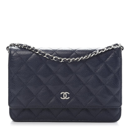 Chanel Caviar Quilted Wallet On Chain WOC Blue 1 of 12