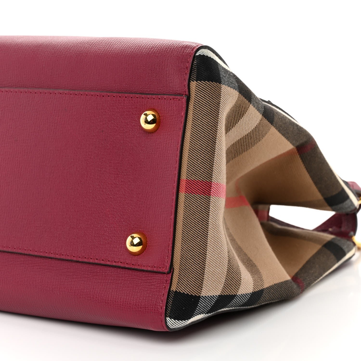 Burberry Grainy Calfskin House Check Small Canterbury Mahogany Red 11 of 13