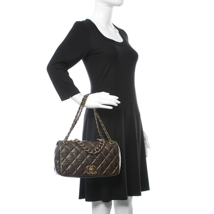 Chanel Metallic Aged Calfskin Quilted Medium Pondichery Flap Bronze 2 of 10