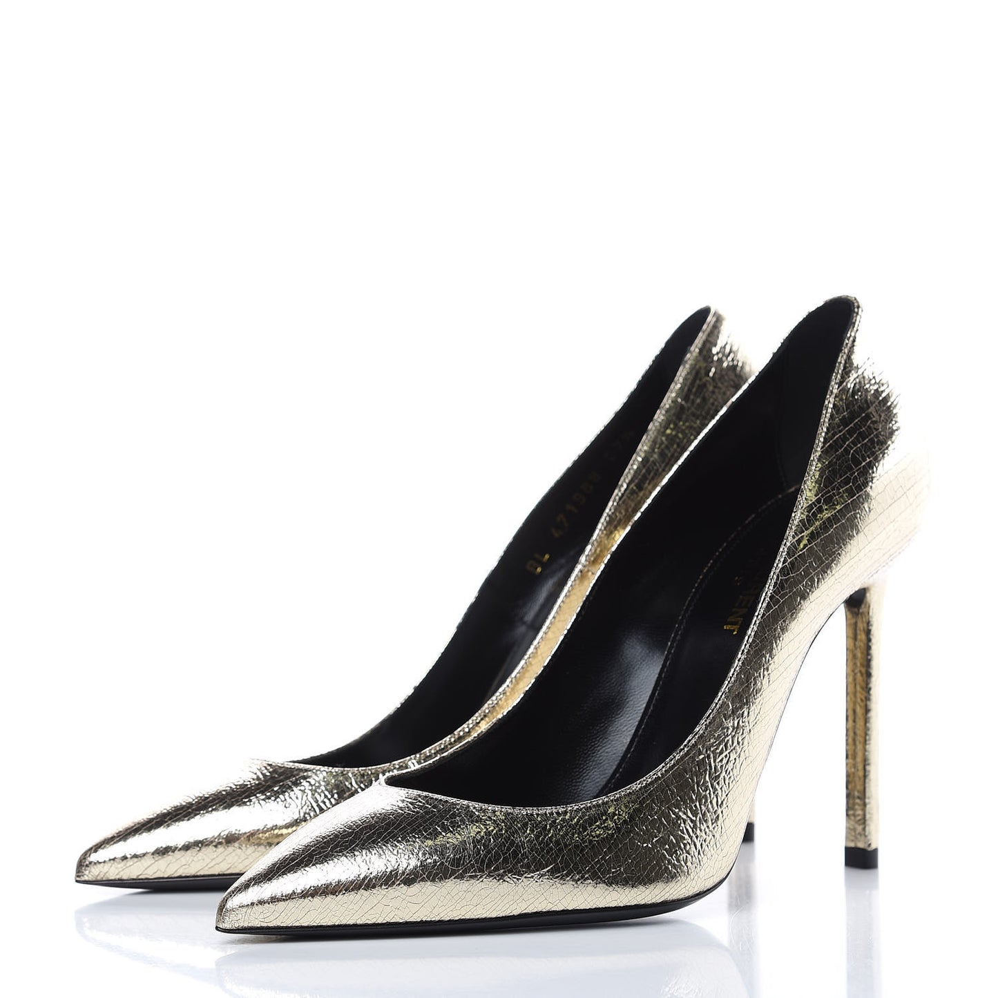 Metallic Supercrack Calfskin Anja 150 Pumps 37.5 Gold