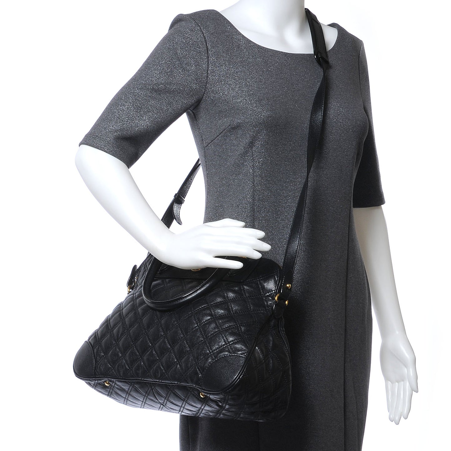 Leather Quilting Whitney Tote Black