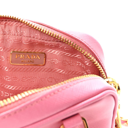 Prada Saffiano Lux Mini Top Handle Crossbody Bag Geranio 6 of 9