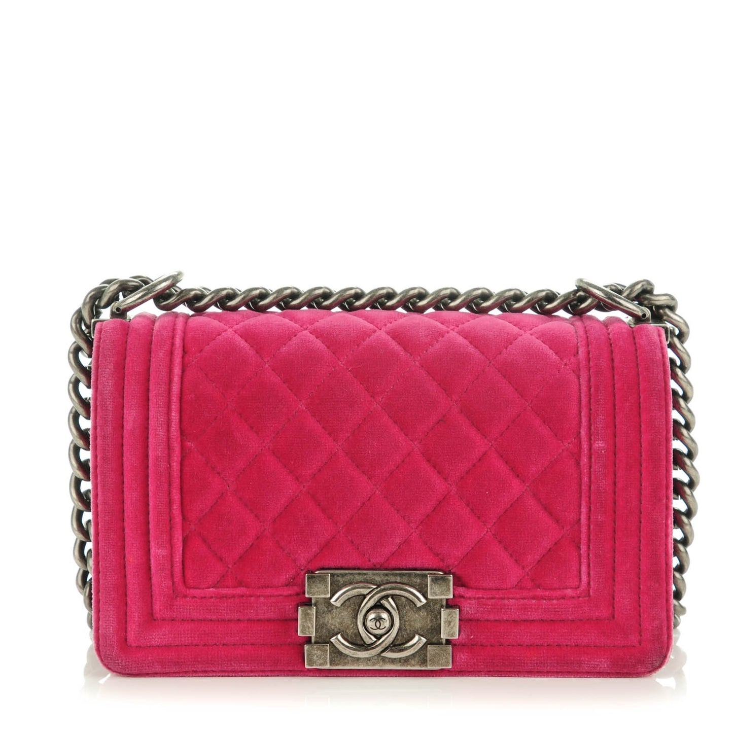 Velvet Quilted Small Boy Flap Pink