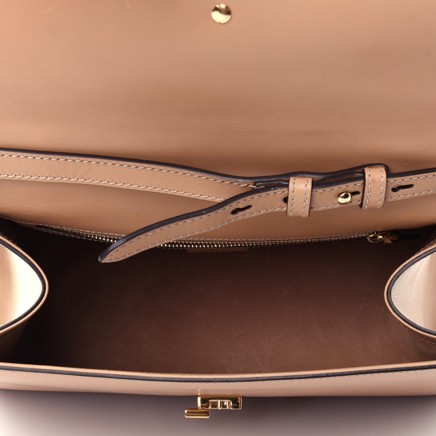 Vitello Fontanella Medium Sylvie Top Handle Bag Camel
