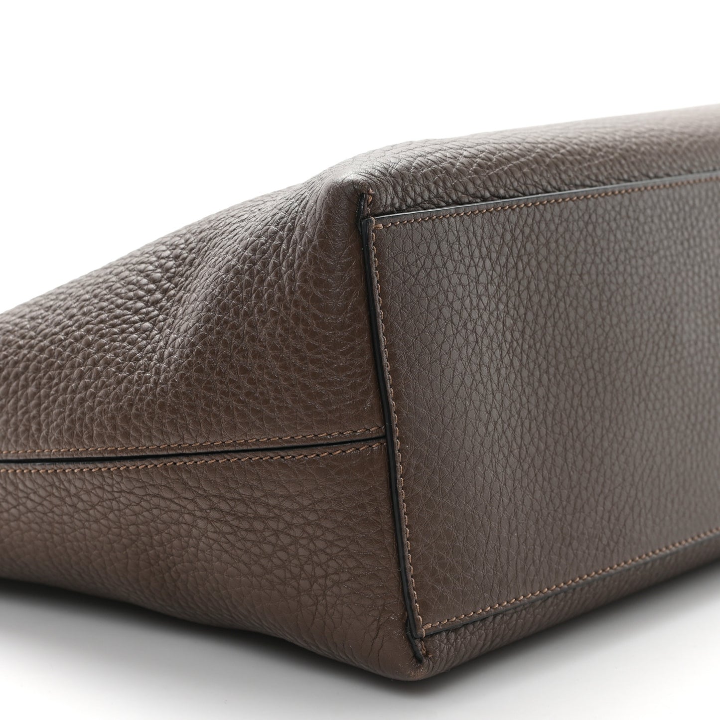 Grained Calfskin Rockstud Shoulder Tote Bright Cognac