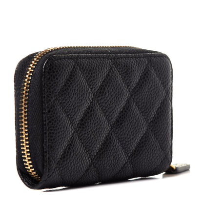 Chanel Caviar Quilted Zip Coin Purse Black 3 of 10