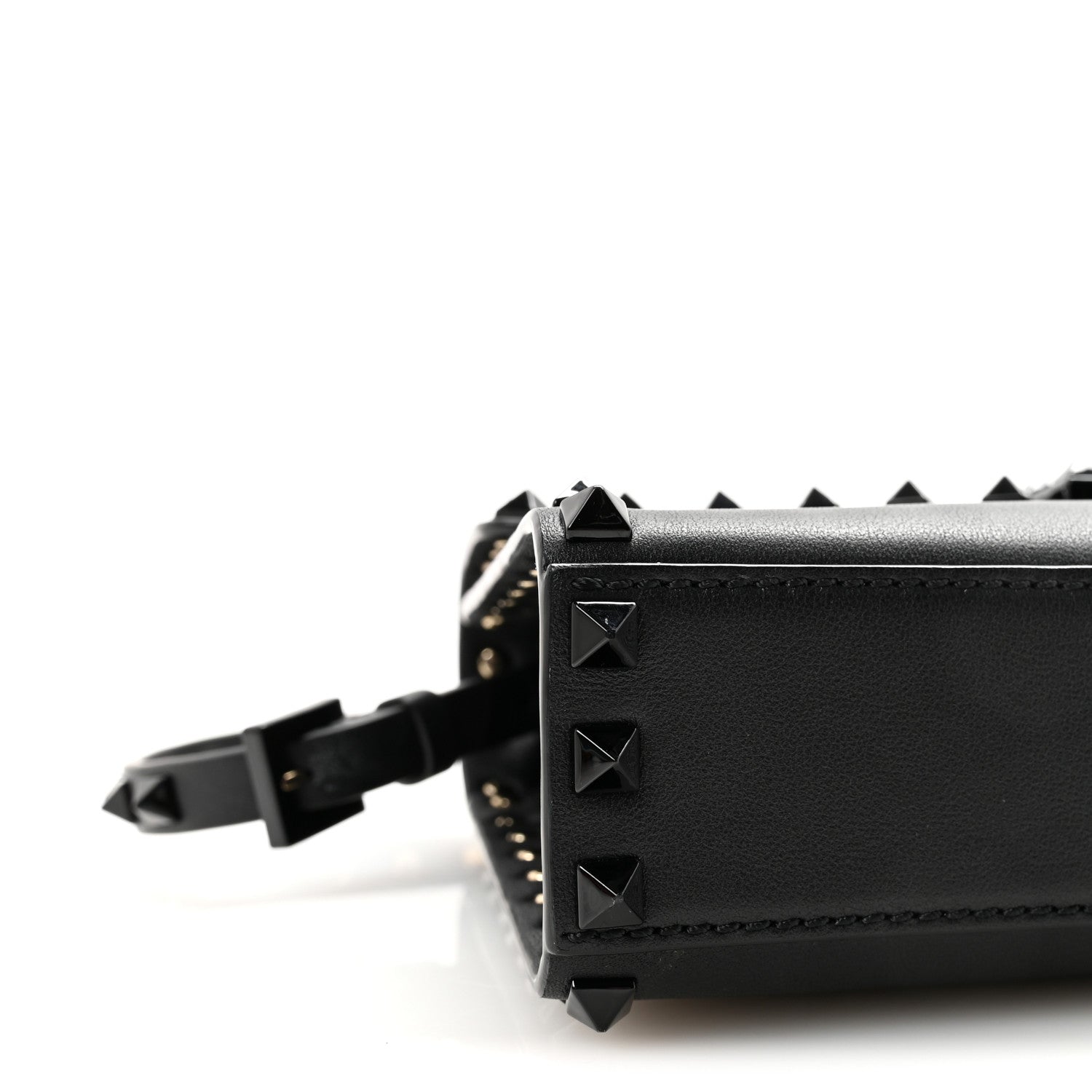 Valentino Garavani Vitello Monochrome Medium Rockstud Flip Lock Crossbody Bag Black 8 of 9