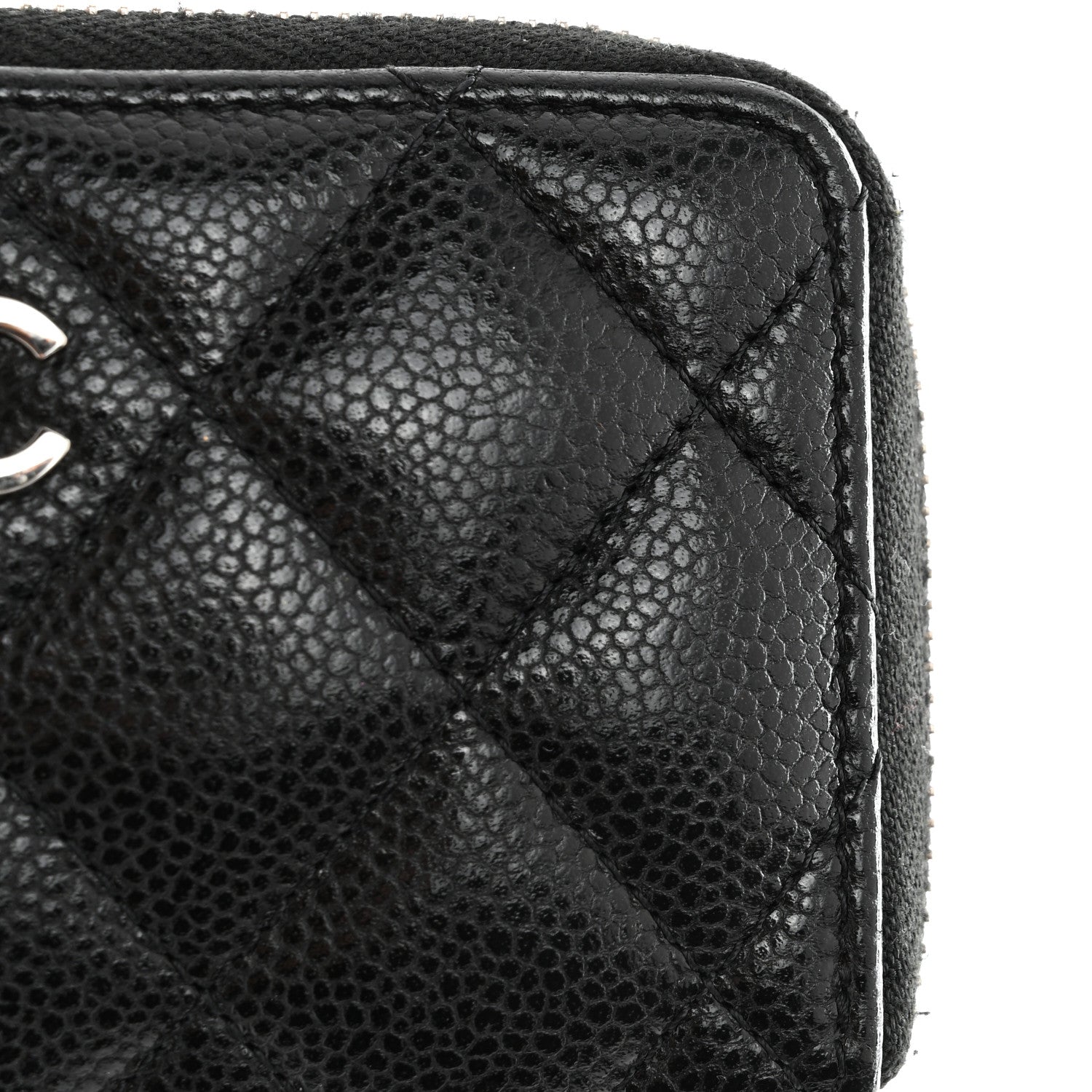 Chanel Caviar Quilted Zipped Key Holder Case Black 7 of 8