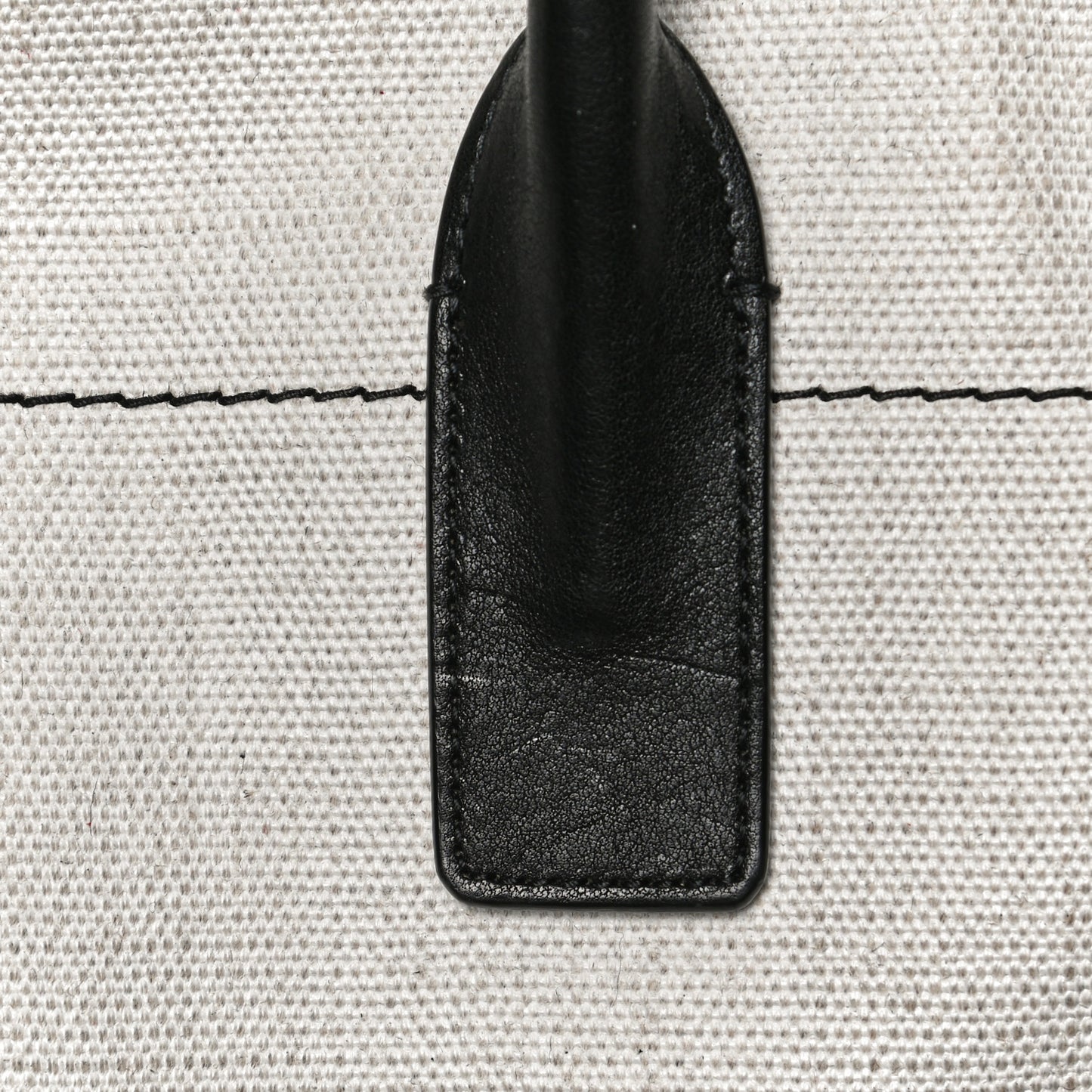 Linen Calfskin Rive Gauche North South Tote White Black