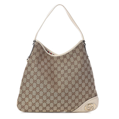 Gucci Monogram Medium New Britt Hobo Off White 1 of 9