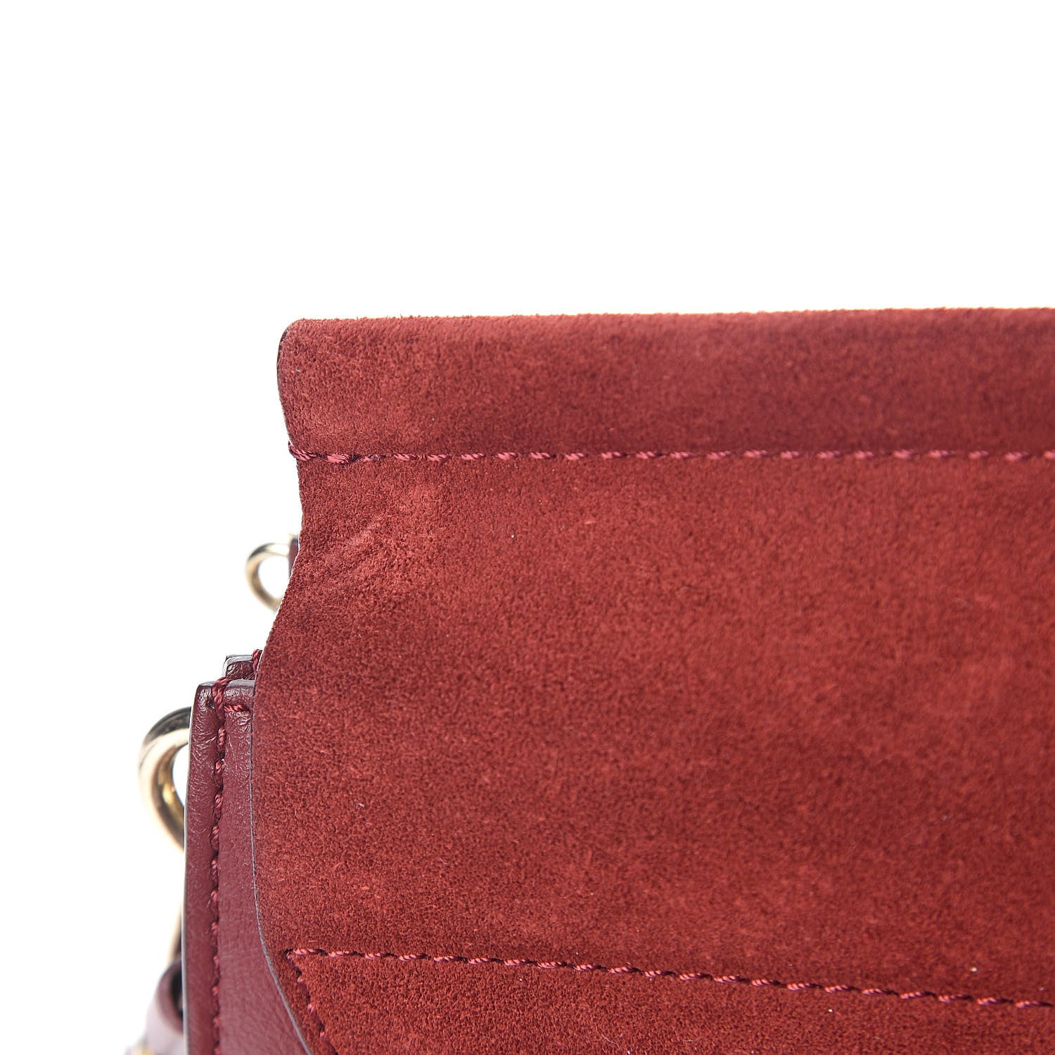 Chloe Calfskin Suede Medium Faye Shoulder Bag Plum Purple 11 of 12