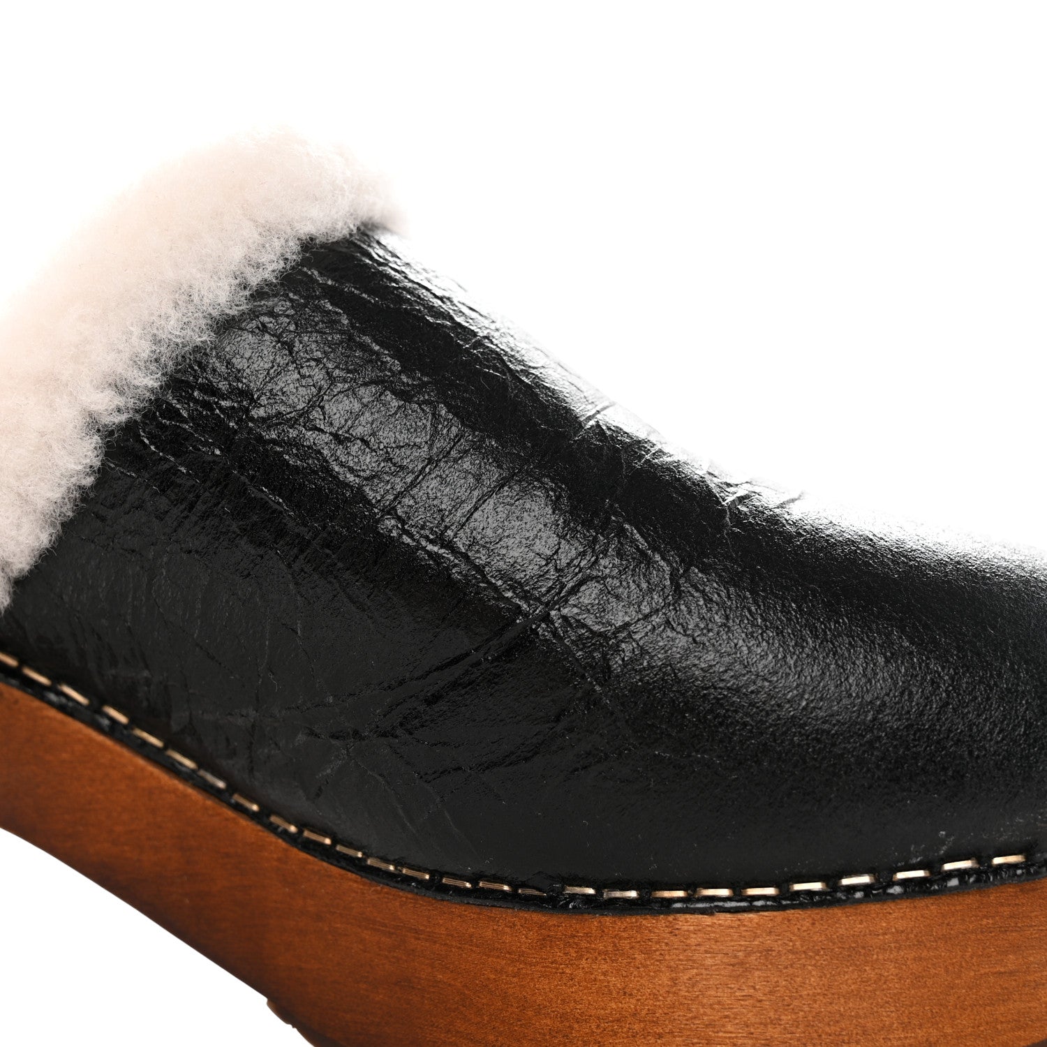 Chanel Crackled Sheepskin CC Mules 40 Black 12 of 12
