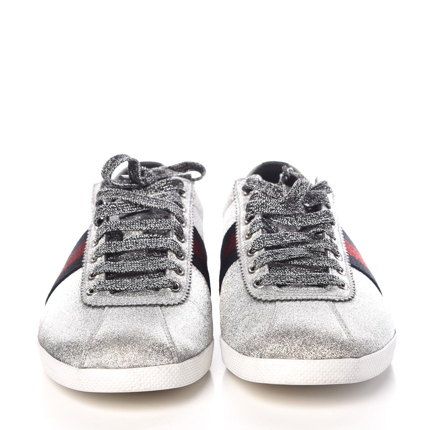 Glitter Fabric Studded Web Mens Sneakers 9 Silver