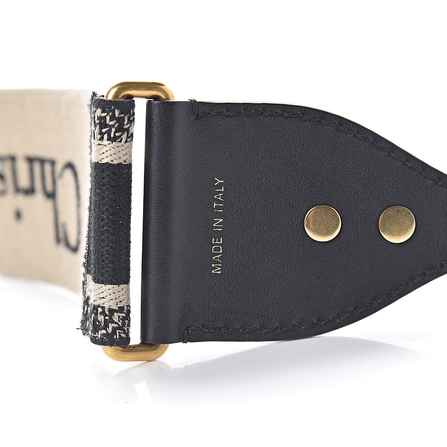 Christian Dior Canvas Embroidered Shoulder Strap Blue 3 of 5