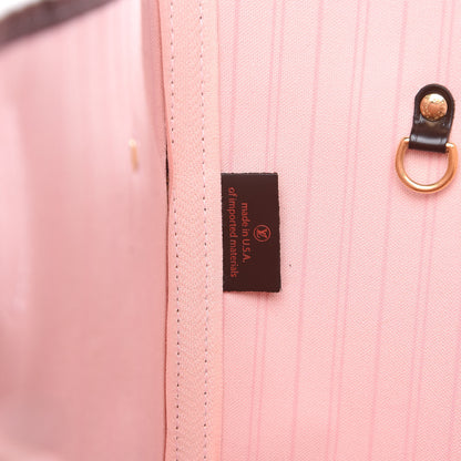 Louis Vuitton Damier Ebene Neo Neverfull MM Rose Ballerine 7 of 11